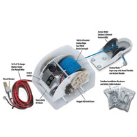 Treuil électrique 12V avec télécommande, 1200W, à débrayage rapide, petit treuil standard 45 lb. Eau de mer pour bateaux marins