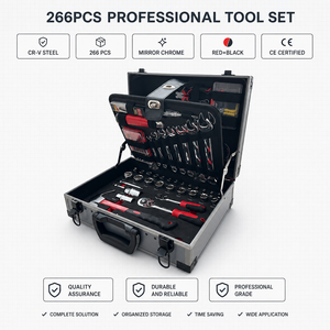 Kit d'outils à main 266 pièces : Jeu de clés à douille, jeu d'outils 899 pièces avec clé hexagonale, ruban à mesurer, clé combinée et tournevis - Product Image 1