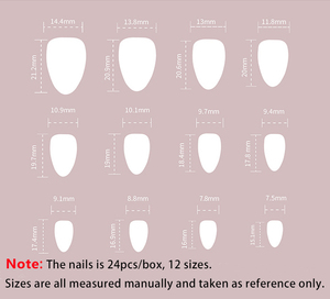 Conception JP3711 livraison rapide 24 pièces/boîte amande courte avec motif de <span class=keywords><strong>myrtille</strong></span> conception couverture complète presse sur les ongles - Product Image 6