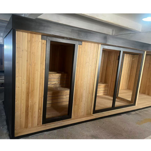 屋外シーダーソーナシェッドシャワーと更衣室モダン屋外サウナハウス4人伝統的サウナルーム - Product Image 5