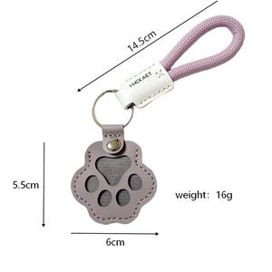 Portachiavi in Pelle Ecologica con Impronta di Zampa di Cane, Ciondolo Commemorativo per Peli di Animali Domestici, Ornamento Moderno e Semplice Anti-Smarrimento - Product Image 4