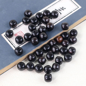Cuentas sueltas de ébano de 8x9 mm hechas a mano para pulseras de joyería, accesorios budistas, decoraciones culturales - Product Image 1
