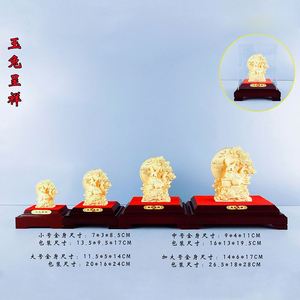 Regalos de boda de lujo de arte dorado personalizado para invitados estatua de conejo de oro puro de 24 quilates estatuilla año 2023 recuerdos de Año Nuevo Chino - Product Image 4