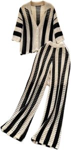 Logo personnalisé 2 pièces ensembles pour femmes Crochet ensembles deux pièces femmes Crochet <span class=keywords><strong>pull</strong></span> vacances tenues OEM ODM fabricants 2025 - Product Image 4