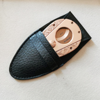 Coupe-cigares portable classique JA-5 JIFENG en acier inoxydable noir et or rose électroplaqué, pour cigares de moins de 52 mm de calibre
