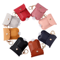 Petit étui de rangement pour désinfectant pour les mains, mini étui portable pour porte-clés de voiture, étui en cuir pour flacons vides