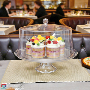 Clear Plastic Food Tray with <strong>Cover</strong> with Knob <strong>Cake</strong> <strong>Cover</strong> 12 Inch Round Dome <strong>Cake</strong> Tray with <strong>Cover</strong> - Product Image 5