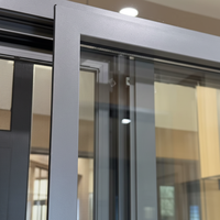 Ventanas Corredizas Modernas Resistentes a Huracanes, con Mosquitera Plegable de Acero Inoxidable, Marco de Aleación de Aluminio, Aislamiento Térmico para Uso Doméstico