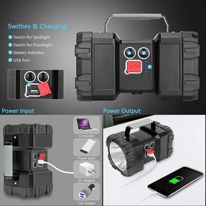 P70 High Power LED <b>Flashlight</b> Handheld FloodLight Searchlight for Camp Hike Fishing 1000LM <b>Rechargeable</b> Spotlight Flash Light - Product Image 2