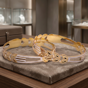 Pulseras Modernas de Dos Tonos con Baño de Oro al por Mayor, Joyería de Pulseras de Moda, Pulseras de Latón CNC de Doble Tono, Pulseras de Dos Tonos de Tendencia - Product Image 5