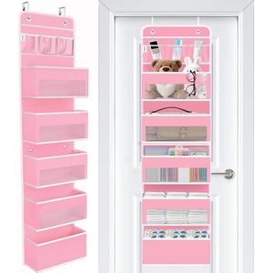 Over The Door Organizer 6 Tier Hanging <b>Storage</b> With 5 Large Pockets And 3 Pvc Pockets For Bedroom Bathroom Nursery - Product Image 1