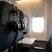 RAYTALK Headset Telepon Helikopter Pesawat Asli Mikrofon Dinamis IPX-1 Tahan Air Tanpa Peredam Kebisingan untuk Penggunaan Penerbangan
