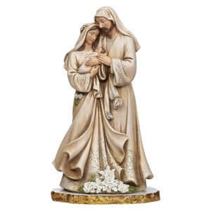 Figura de Resina de 10 Pulgadas de la <span class=keywords><strong>Sagrada</strong></span> <span class=keywords><strong>Familia</strong></span> con Túnica Bordada para la Natividad Navideña - Product Image 5
