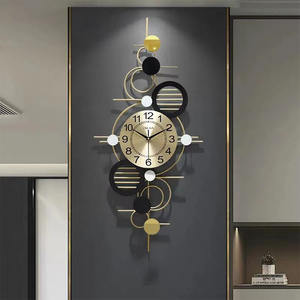 Horloge murale décorative moderne de luxe en métal doré 89*42cm, grande taille, pour salon, décoration intérieure, cadeau, livraison directe DDP - Product Image 5