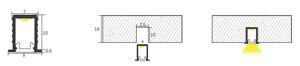 Profil en aluminium de rail d'angle de cloison sèche pour le système d'éclairage caché de bande de LED - Product Image 5
