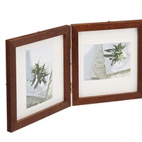 Cadre photo en bois Hakuba carré taille L, double face, marron FSQCR-BRL2, léger, incassable, feuille PET, utilisation verticale et horizontale