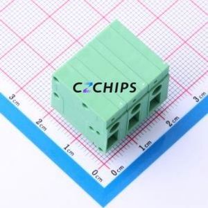 JL105R-75003G01 Screw Terminal Block Bent Lead Through Hole,P=7.5mm Connector 1x3P 7.5mm Green Right Angle Insert - Product Image 1