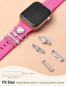 Upro - 4 Piezas de Dijes de Silicona con Forma de Corazón y Pedrería para Decorar Correas de Reloj Apple - Product Image 2