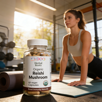 Cápsulas de Extracto de Café de Hongo Reishi en Oferta, Veganas, Orgánicas, Antioxidantes, con Esporas de Ganoderma Lucidum, Hierbas para el Apoyo Inmunológico