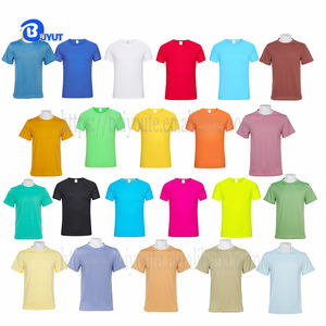 Vente en gros T-shirts unisexe grande taille 95% coton 5% Spandex couleurs <span class=keywords><strong>pastel</strong></span> unies t-shirts promotionnels vierges vintage à transfert de chaleur - Product Image 1