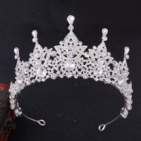 Couronne de reine RS229 pour mariage, bal de promo, anniversaire, accessoires de tête pour femmes, en strass et cristal, plaqué or, argent/or