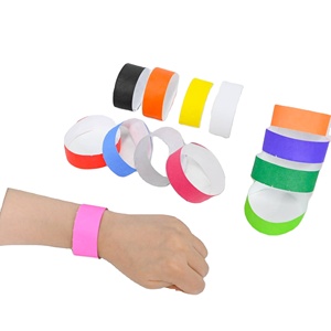 Venta caliente 1 ''x 10'' Tyvek impermeable <span class=keywords><strong>ID</strong></span> código de barras pulsera de papel suave pulseras promocionales únicas para fiestas - Product Image 3