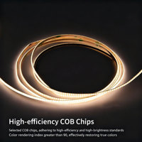 Bande lumineuse LED COB à double face à lumière douce, haute luminosité, dimmable, Ra90, 8 mm, 480 LED/m, 12 V, USB/Wi-Fi