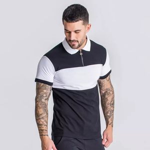 T-shirt col roulé 100 % coton personnalisé avec logo, manches courtes, écologique, respirant, technique jersey, design vierge, pour homme grande taille - Product Image 6