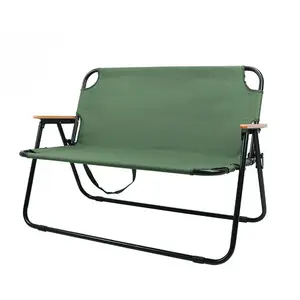야외 더블 시트 600D 내마모성 옥스포드 천 스틸 프레임 휴대용 접이식 정원 낚시 해변 의자