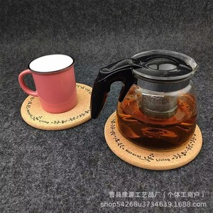 Natural Living Cork Coasters Round 5 Pack Heat Resistant Tableware <b>Protector</b> - Product Image 5
