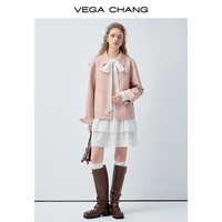 Robe en dentelle blanche à col à nœud, style français, nouvelle collection printemps pour femmes VEGA CHANG, robe élégante pour les occasions printanières