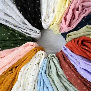 马来西亚时尚条纹头巾围巾雪纺女穆斯林围巾