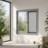 Fenêtres coulissantes modernes pour cuisine, en PVC, horizontales, avec moustiquaire magnétique en acier inoxydable, anti-poussière, double, pour hôtel et appartement