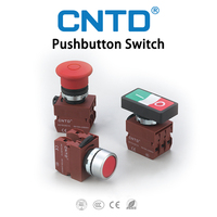 Interruttore a pulsante quadrato CNTD C2PID con illuminazione LED, in metallo/plastica, a rilascio rapido/momentaneo, con ripristino automatico