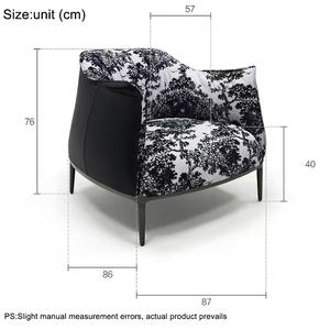 Sillón Moderno para Dormitorio, Sala de Estar u Hotel, con Patrón de Tela, Patas de Acero Inoxidable, Sillón Individual de Descanso - Product Image 6