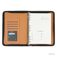 Benutzer definierte Pu Ring Binder Ordner Portfolio mit Karten tasche Leder Portfolio Binder mit Rechner Portfolio