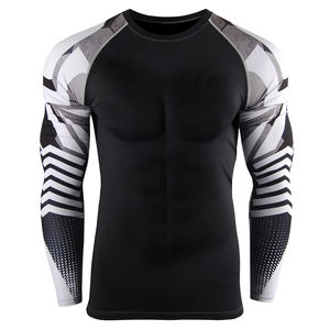 Camiseta de Compresión de Manga Larga para Hombre, de Secado Rápido y Cómoda, 100% Algodón, Cuello Redondo, Alto Rendimiento, para MMA - Product Image 1