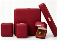 Coffret à bijoux en cuir PU fait main écologique, étui à clapet multi-tailles pour boutique de détail et emballage cadeau de mariage