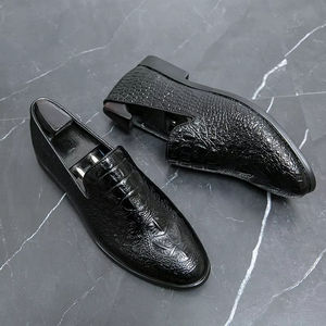 Chaussures de mariage Oxford haut de gamme pour hommes, style italien, en cuir véritable imperméable, faites à la main, à enfiler, à bout fermé et amortissantes - Product Image 4