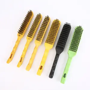 Hot Selling Rust Removal Cleaning Brush 6 Rows Of Grinding Steel Wire Brush With Plastic Handle