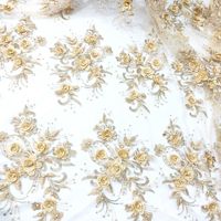 LS700 vente en gros DIY vêtements accessoires maille broderie perlé 3d fleur dentelle Applique Patch décalcomanie