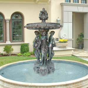 Fördernder lebensgroßer Damebronzewasserbrunnen - Product Image 5