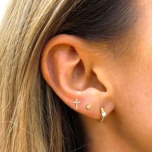 ROXI ROXI S925 Pendientes de Plata de Ley con Cruz Pequeña y Diamantes para Mujer - Product Image 5