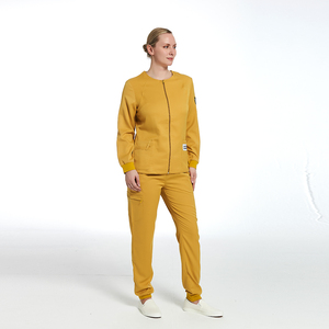 2024 Unisex scrub uniformi set ospedale infermiere salone <span class=keywords><strong>di</strong></span> bellezza uomo donne lavoro lavoro giacca con Zip pantaloni tuta - Product Image 3