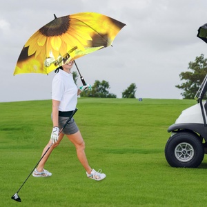 Free Design Advertising Gift Golf <b>Umbrella</b> Full Printed Pattern Windproof Strong Durable Fashion OEM ODM Flower Design <b>Umbrella</b> - Product Image 4