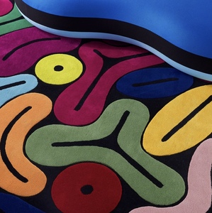 Tapis abstrait tufté à la main, forme organique, en laine, fait main pour la décoration contemporaine du salon et de la chambre, cadeau de Noël - Product Image 6