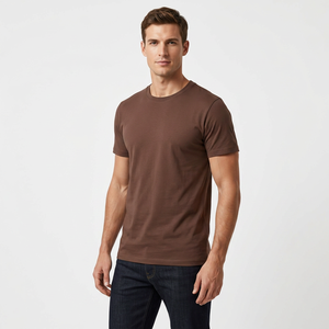 Camiseta de Hombre de Manga Corta, Diseño OEM/ODM, 100% Algodón Tejido, Dobladillo Curvo, Transpirable, Ecológica, Logotipo Frontal, Estilo Vintage, 180g - Product Image 1
