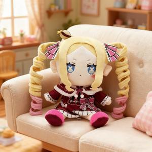 Peluche di <span class=keywords><strong>Personaggio</strong></span> Anime, Bambola di Peluche del <span class=keywords><strong>Personaggio</strong></span> di Rezero, Figura di Ragazza a Due Code Gialla e Rosa - Product Image 1