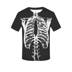 Camiseta de Hombre con Estampado de Esqueleto, Manga Corta, Corte Holgado, Jersey con Estampado Digital, 100% Poliéster, Ropa Casual de Verano - Product Image 4