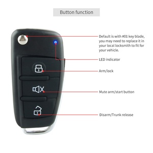 Cierre Centralizado de Puertas DC12V, Entrada sin Llave Unidireccional, Arranque Remoto del Motor, Alarma Antirrobo para Auto - Product Image 3